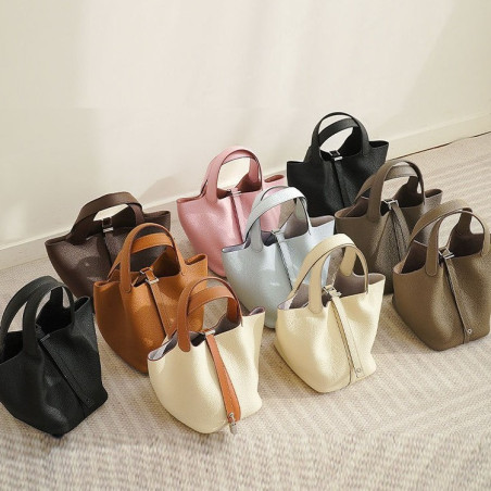 Cork-Skin Bucket Bag | Brown Women's Fashion