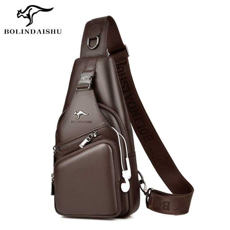 Bolindaishu Men's Ensemble with Leather Backpack