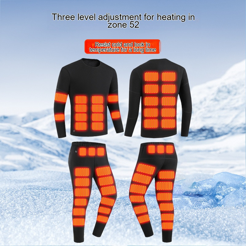 USB Smart Heated Thermal Underwear Set (Unisex, 52 Heating)